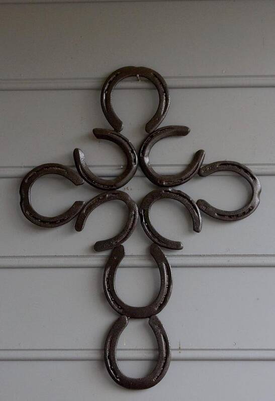 Metal Art Print featuring the photograph Horseshoe Cross by Ali Baucom