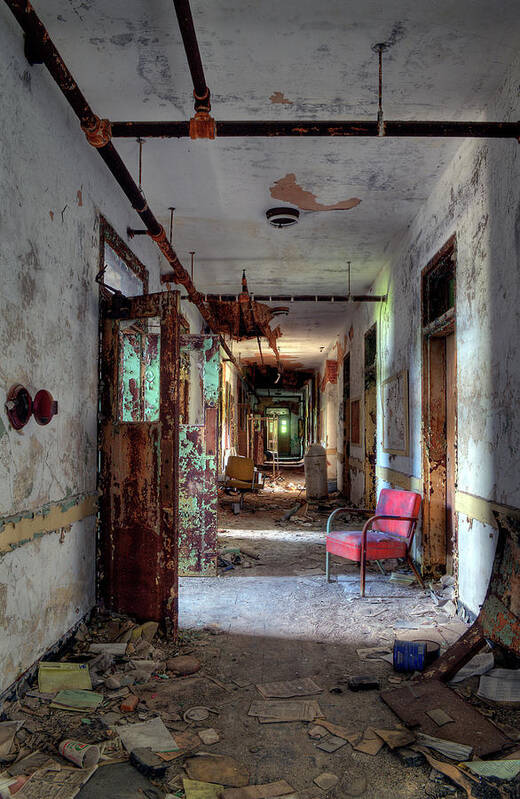 Asylum Art Print featuring the photograph Hospital Hallway by Murray Bloom