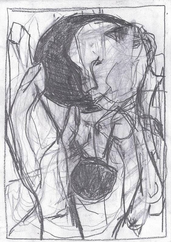 Sketch Art Print featuring the drawing I was born in a mine 3 by Edgeworth Johnstone