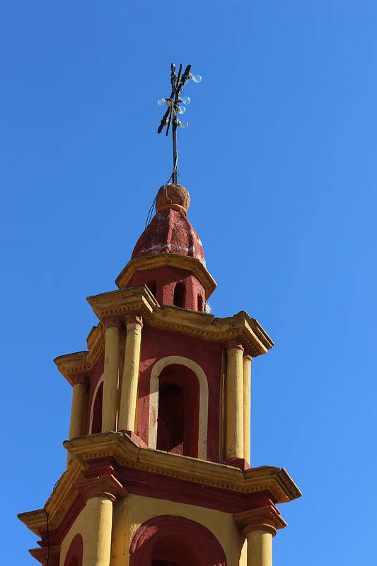 Church Art Print featuring the photograph In Mexico bell tower by Cathy Anderson