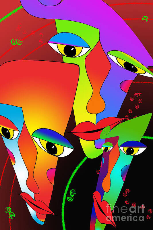 Faces Art Print featuring the digital art In The Zone by Tim Hightower