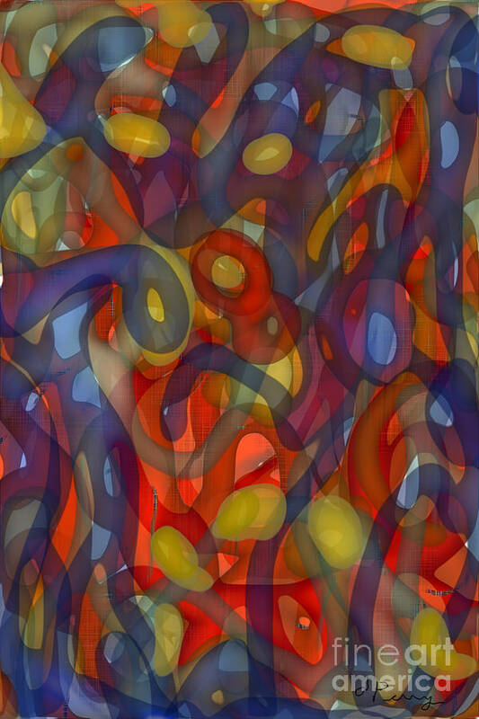 Abstract Art Prints Art Print featuring the digital art Interactions by D Perry