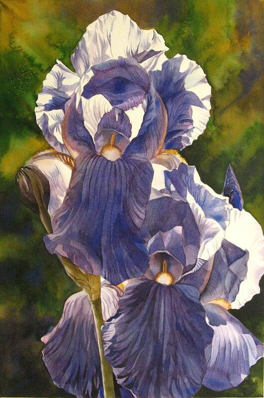 Iris Art Print featuring the painting Into The Blue by Alfred Ng