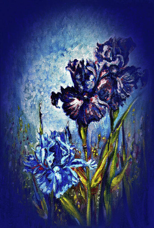 Flowers Art Print featuring the painting Iris by Harsh Malik