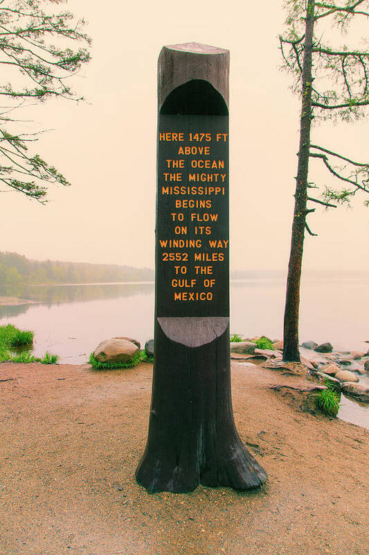 Itasca Park Art Print featuring the photograph Itasca Marker Nostalgic by Nancy Dunivin