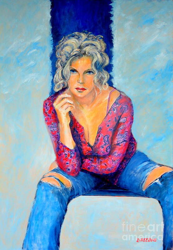  Jeans Ii Original Oilpainting Art Print featuring the painting Jeans II by Dagmar Helbig