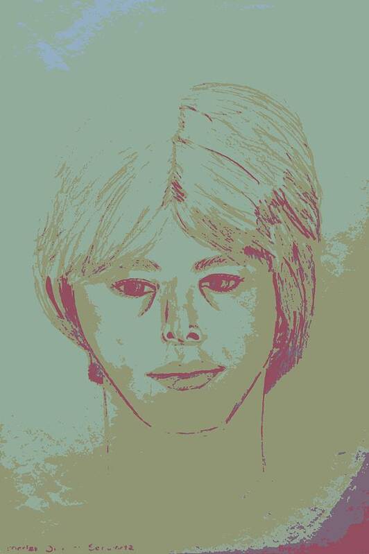 Boy Art Print featuring the drawing Jr. High Teen Boy D. by Sheri Parris