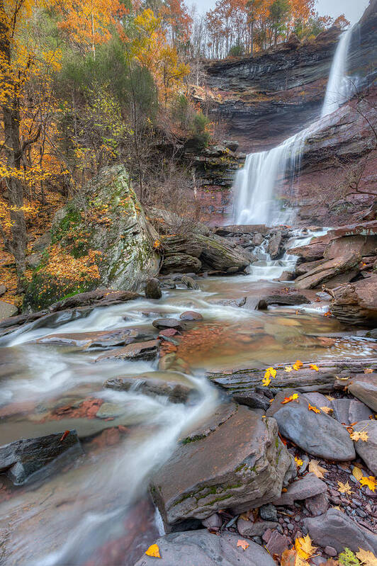 Kaaterskill Clove Art Print featuring the photograph Kaaterskill Falls Autumn Portrait by Bill Wakeley