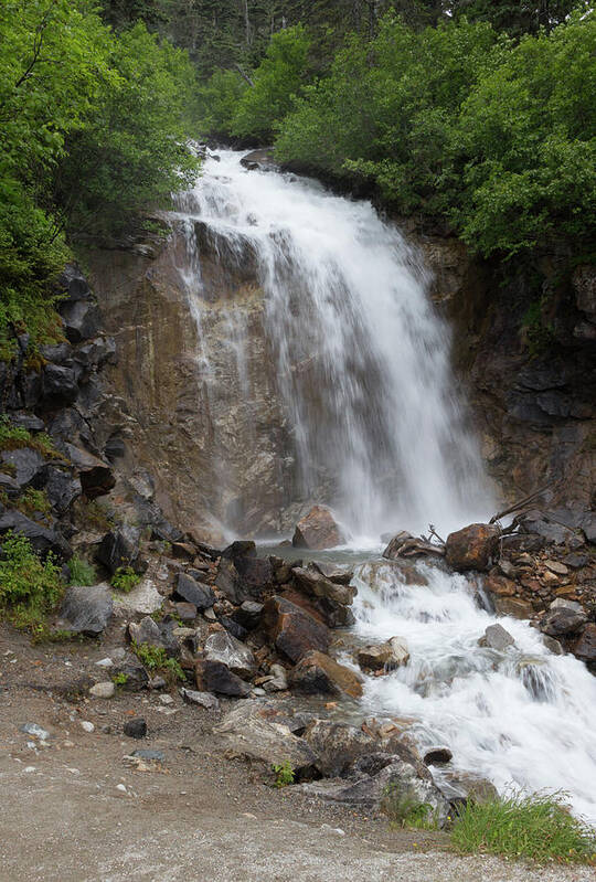 Mountain Art Print featuring the photograph Klondike Waterfall by Ed Clark