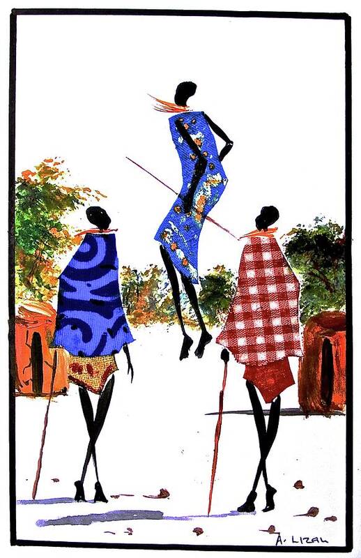 African Artists Art Print featuring the painting L-189 by Albert Lizah