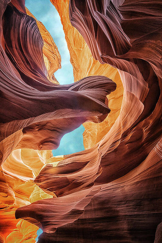 Antelope Canyon Art Print featuring the photograph Lady and the Eagle by Robert Fawcett
