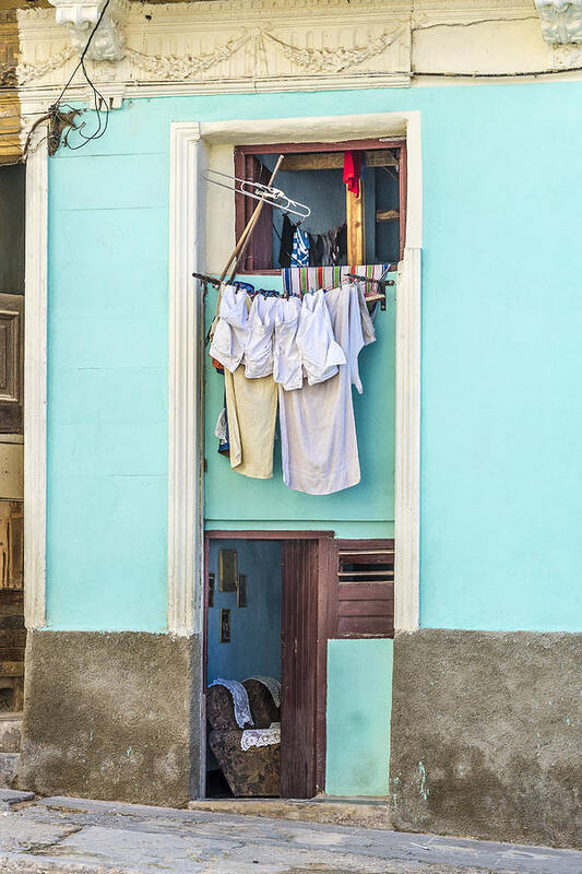 Architectural Photographer Art Print featuring the photograph Laundry day by Lou Novick