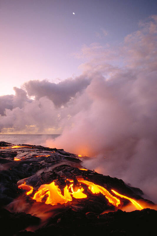 Active Art Print featuring the photograph Lava Flows At Sunrise by Peter French - Printscapes