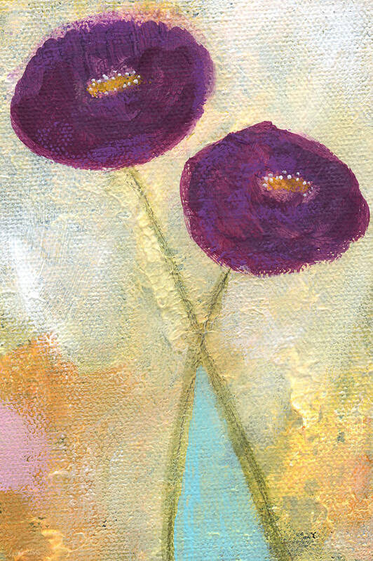 Flowers Art Print featuring the painting Lean On Me- Art by Linda Woods by Linda Woods