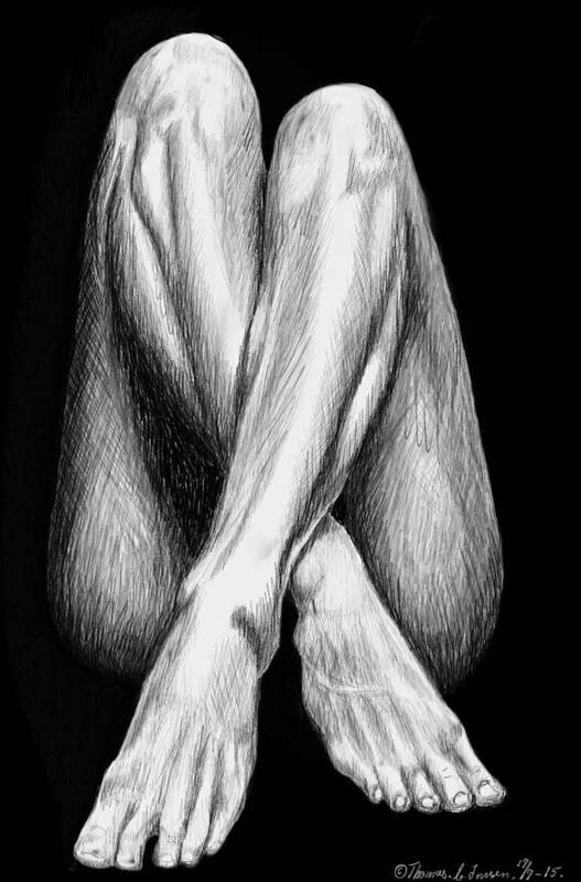 Sketch Art Print featuring the digital art Legs by ThomasE Jensen