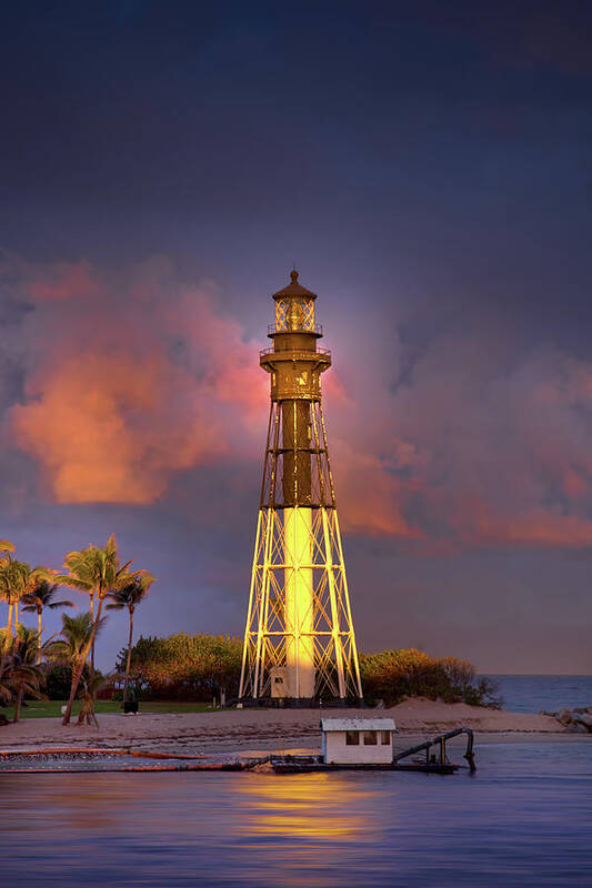 Lighthouse Art Print featuring the photograph Lighthouse Sunset by Mark Andrew Thomas