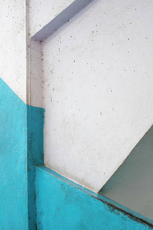 Minimalism Art Print featuring the photograph Lines and Blue Paint by Prakash Ghai