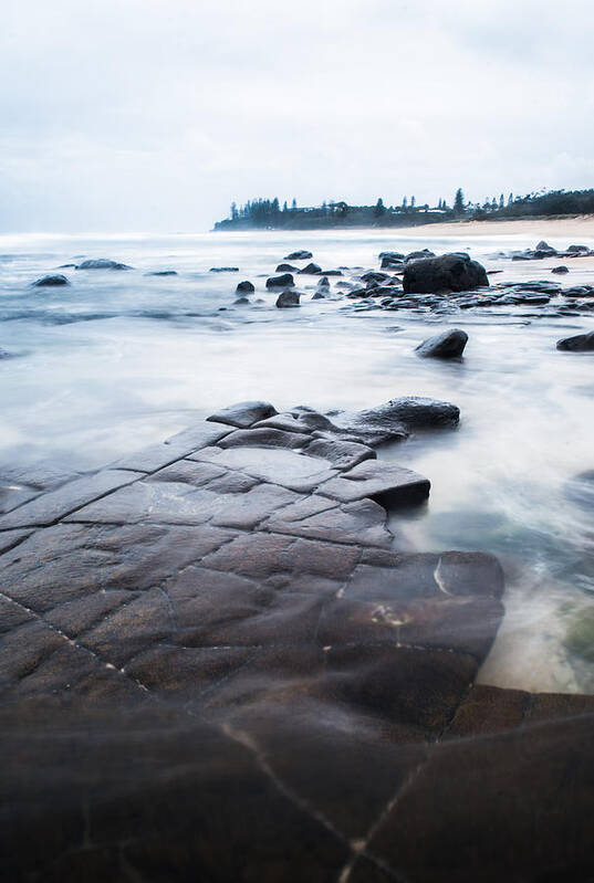 Ocean Art Print featuring the photograph Lines in the Rocks by Parker Cunningham