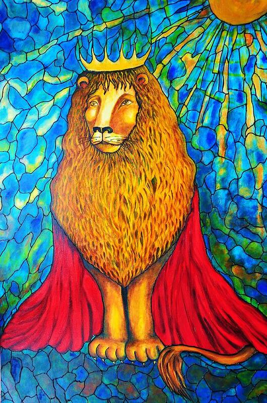 Original Art Art Print featuring the painting Lion-King by Rae Chichilnitsky