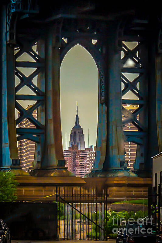 Manhattan Bridge Art Print featuring the photograph Little Empire State Building by Franz Zarda