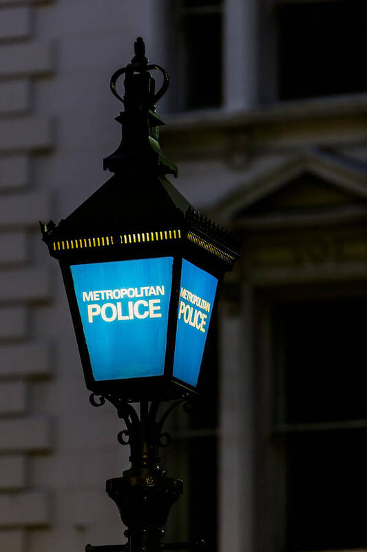 Police Lamp Art Print featuring the photograph London Police Lamp by Andy Myatt