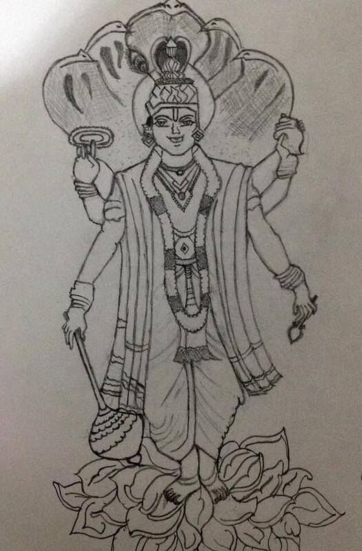 Lord Vishnu  pencil drawing  Drawings Pencil drawings Lord vishnu