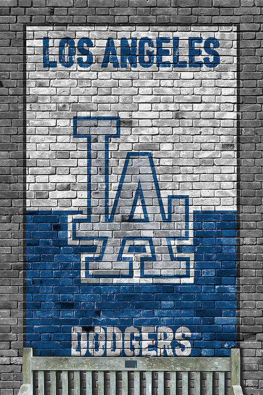 Los Angeles Dodgers Brick Wall Art Print by Joe Hamilton
