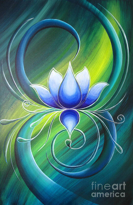 Lotus Art Print featuring the painting Lotus 1 by Reina Cottier