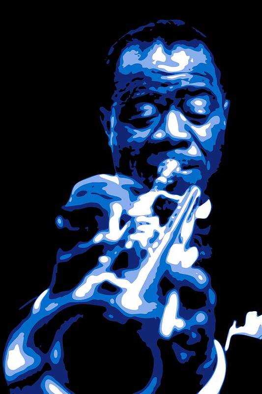 Louis Armstrong Art Print featuring the digital art Louis Armstrong by DB Artist