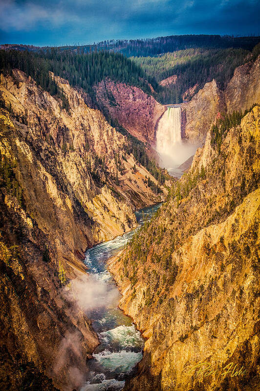 Flowing Art Print featuring the photograph Lower Falls - Yellowstone by Rikk Flohr