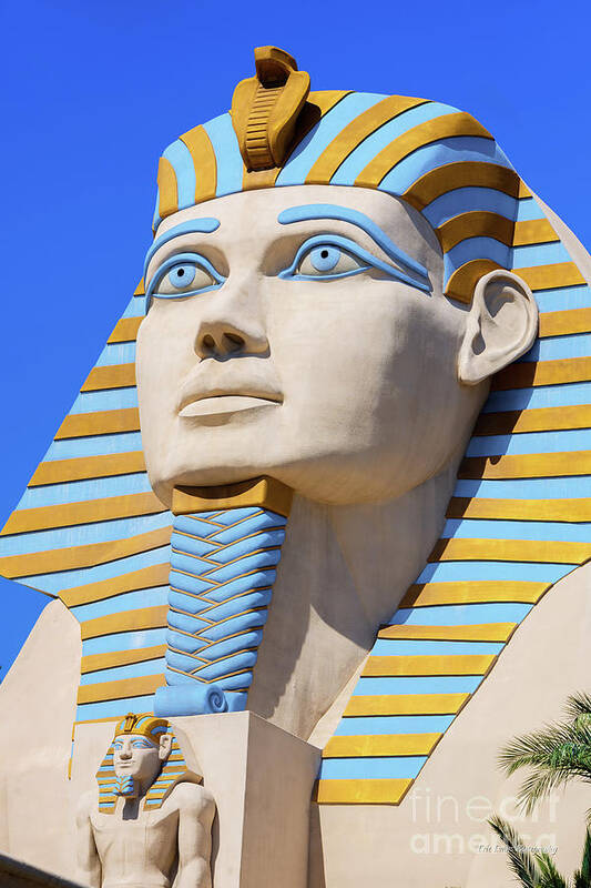 Luxor Art Print featuring the photograph Luxor Casino Egyptian Sphinx Portrait Las Vegas by Aloha Art