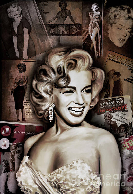  Monroe Art Print featuring the painting  Marilyn Monroe 4 by Andrzej Szczerski