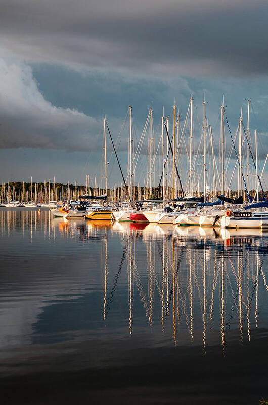 Boat Art Print featuring the photograph Marina Sunset 9 by Geoff Smith