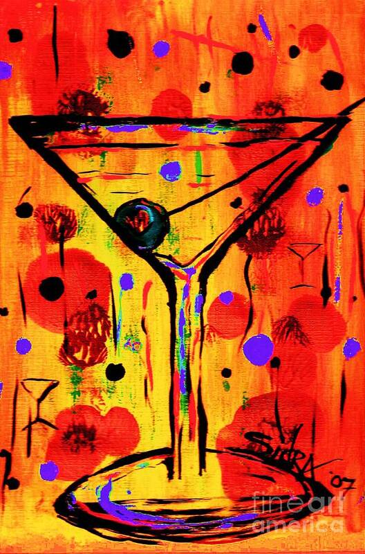 Martini Art Print featuring the painting Martini twentyfive of SIDZART Pop Art Collection by Sidra Myers