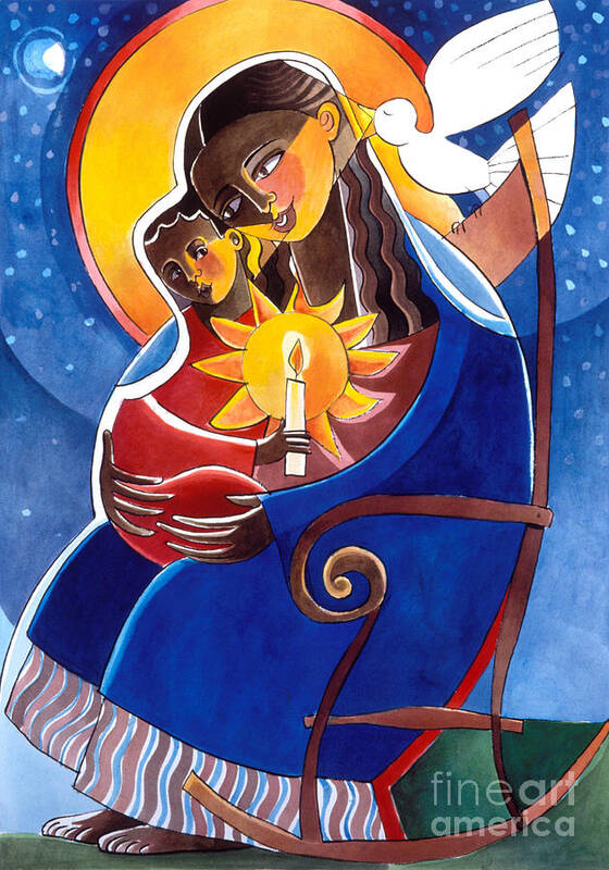 Mary Art Print featuring the painting Mary, Seat of Wisdom - MMWIS by Br Mickey McGrath OSFS