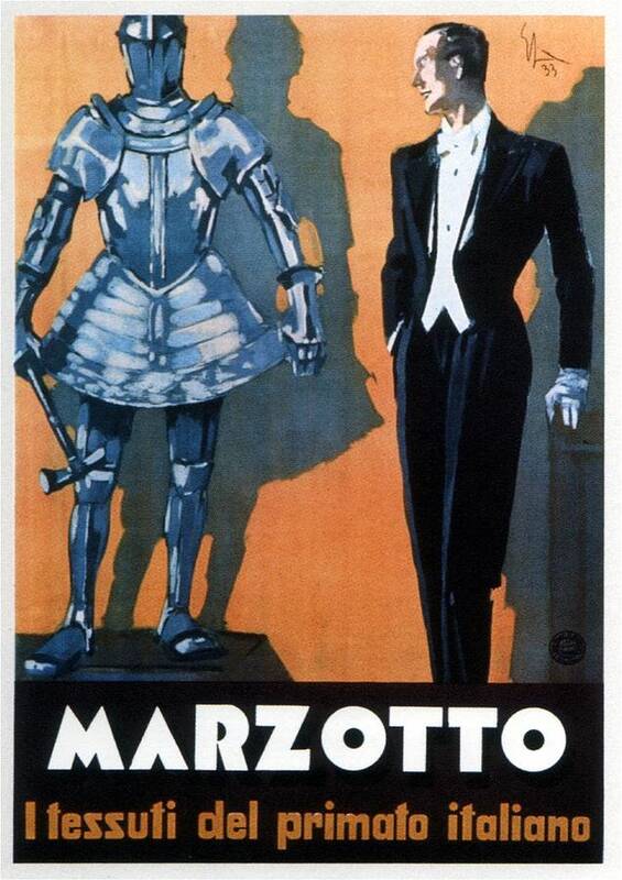 Vintage Art Print featuring the mixed media Marzotto - Italian Textile Company - Vintage Advertising Poster by Studio Grafiikka