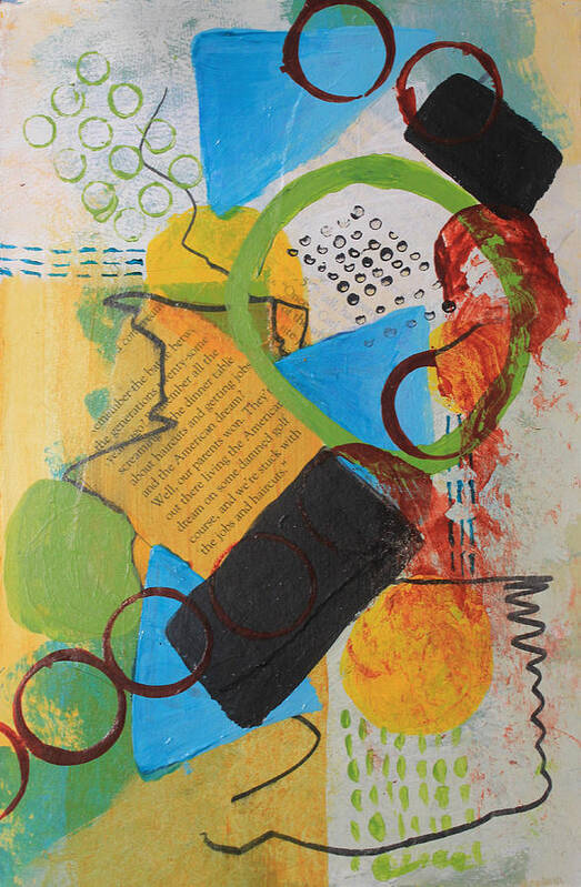 Abstract Art Print featuring the painting Messy Circles of Life by April Burton