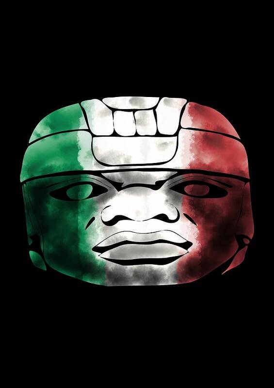 Mexico Art Print featuring the digital art Mexican Olmec by Piotr Dulski