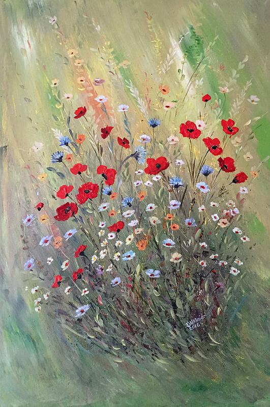 Poppies Painting Art Print featuring the painting Midsummer Poppies by Dorothy Maier