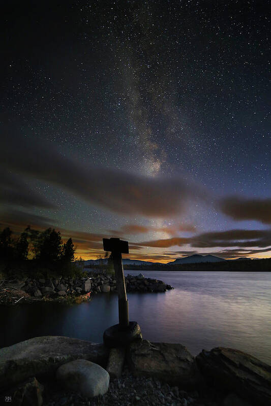 Milky Way Art Print featuring the photograph Milky Way at Flagstaff Lake by John Meader
