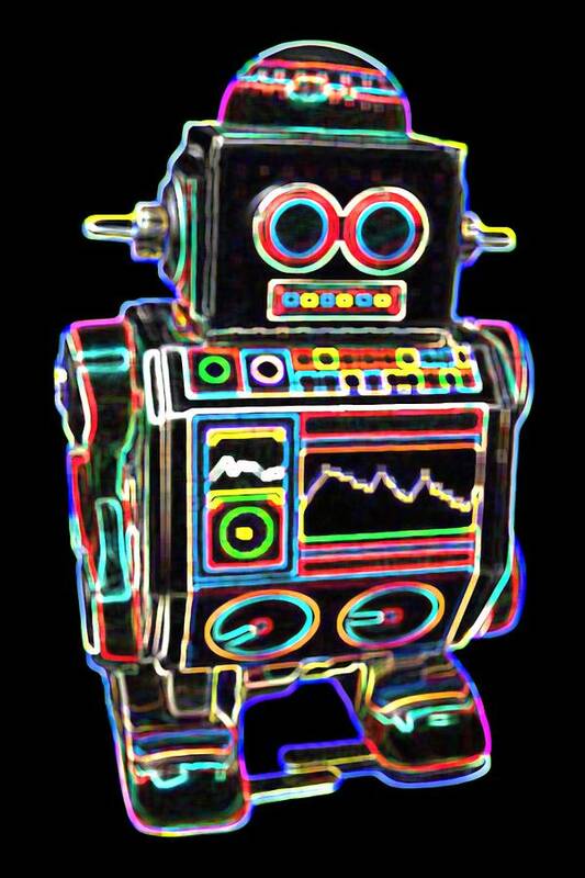 Robot Art Print featuring the digital art Mini D Robot by DB Artist