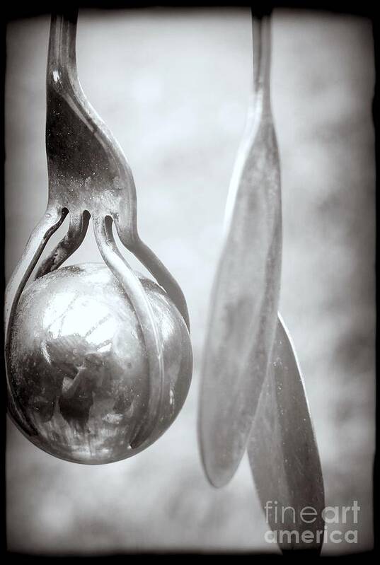 Cutlery Art Print featuring the photograph Mobile In Black And White by Jody Frankel 