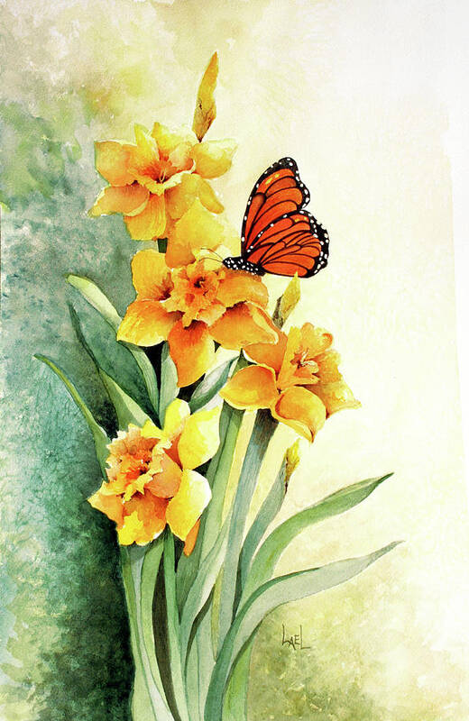 Monarch Butterfly Art Print featuring the painting Monarch by Lael Rutherford