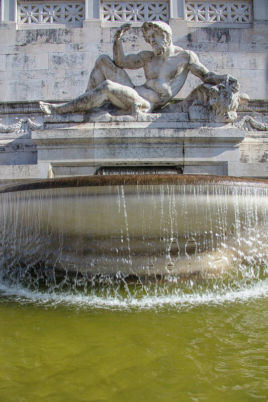 Canon Art Print featuring the photograph Monumento A Vittorio Emanuele ii Fountain by John McGraw