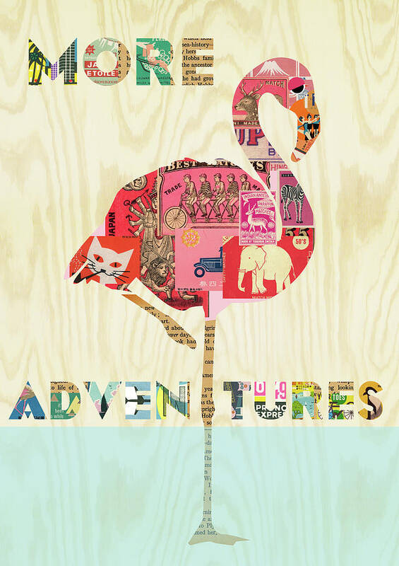 More Adventures Art Print featuring the mixed media More Adventures by Claudia Schoen