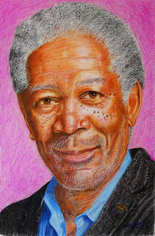 Morgan Art Print featuring the painting Morgan Freeman by David Hawkes