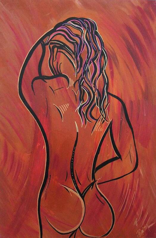 Nude Paintings Art Print featuring the painting Morning Shower by Bill Manson