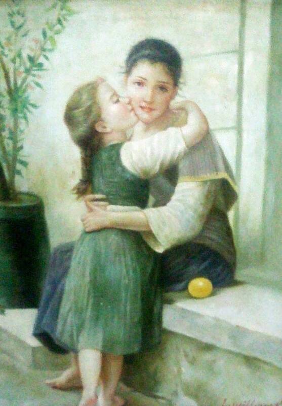 Mother Art Print featuring the painting Mother and Daughter by Unique Consignment