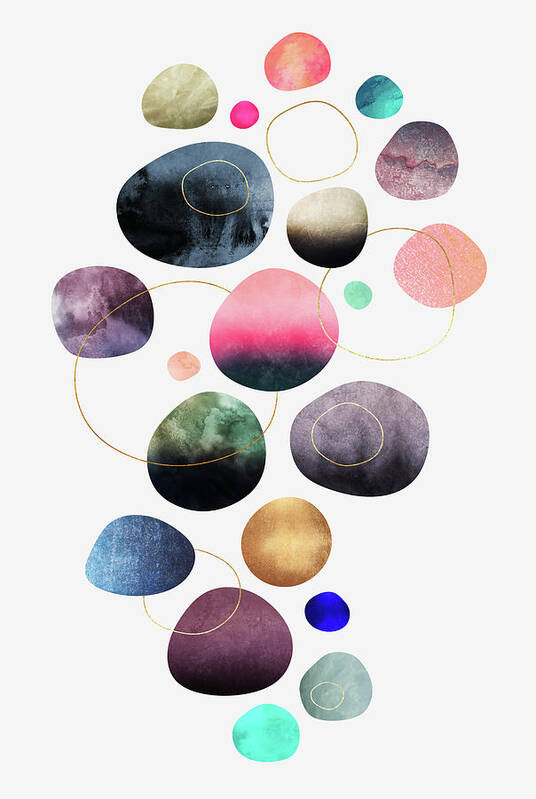 Graphic Art Print featuring the digital art My Favorite Pebbles by Elisabeth Fredriksson