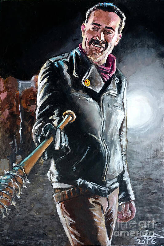 Negan Art Print featuring the painting Negan by Tom Carlton